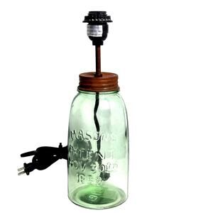 Masons Jar Vintage Inspired Green 14” Table Lamp No Shade